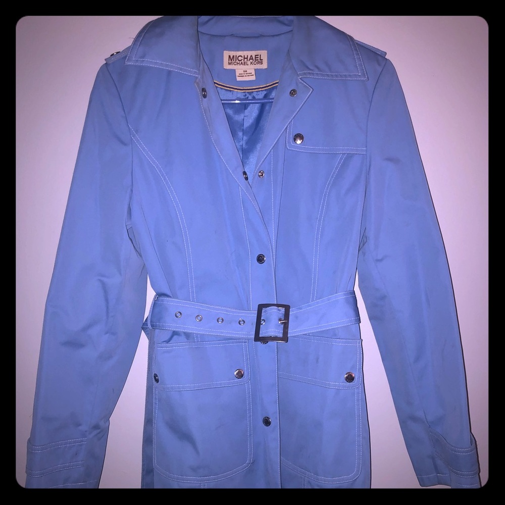 Blue Michael Kors Rain Coat Size Small